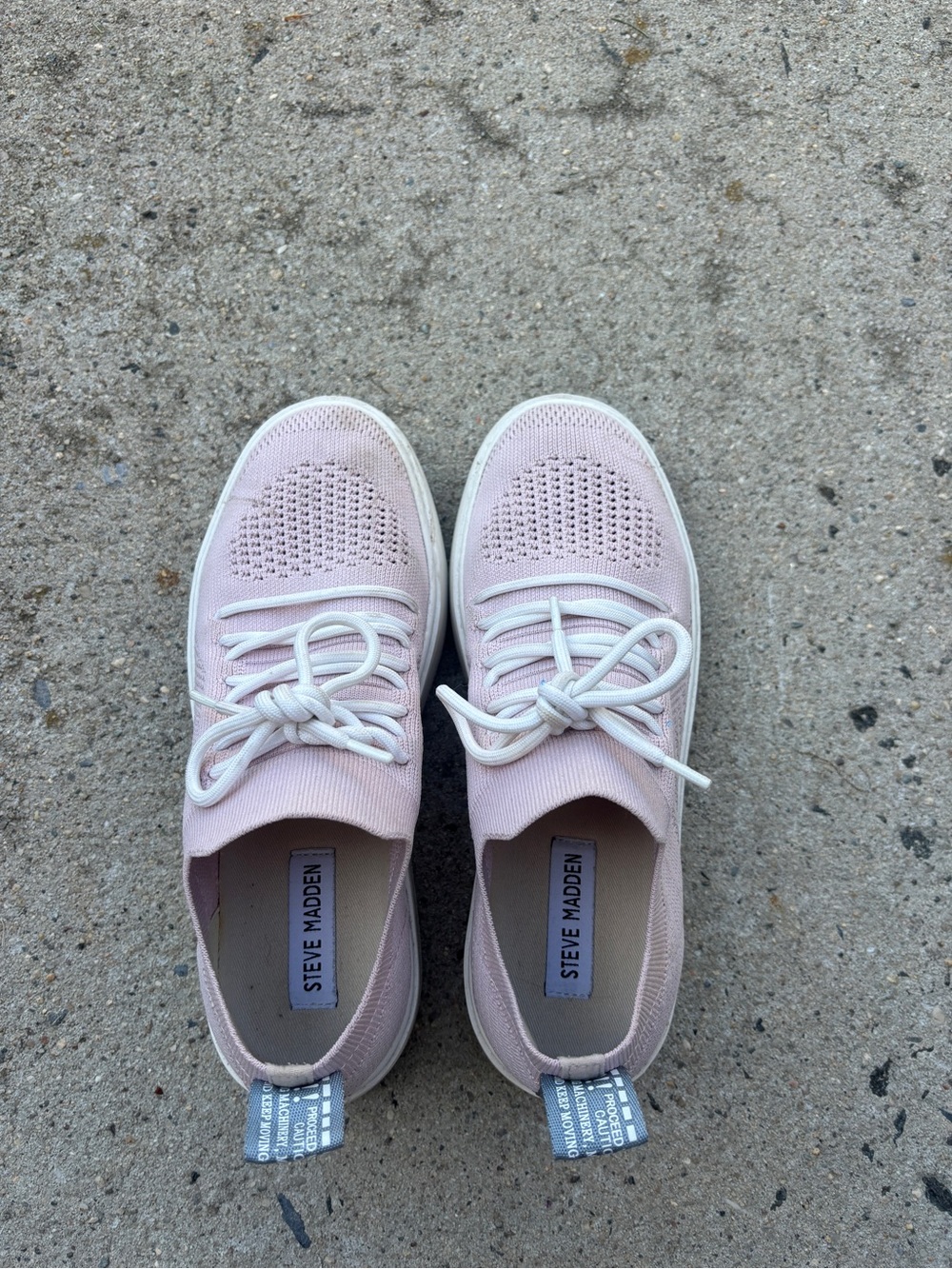 Steve Madden Pink Lace-Up Slip-On Sneakers